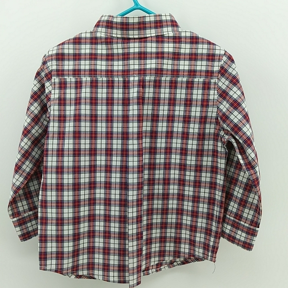 NWT Janie and Jack Button Down Plaid Gingham 100% Cotton Red 12-18 Months - Picture 6 of 6